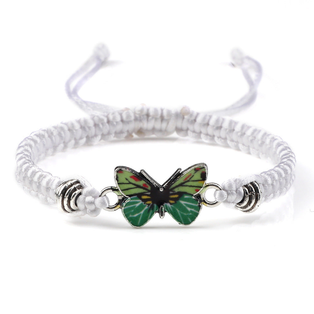 Couple Butterfly Buckle Braided Bracelet