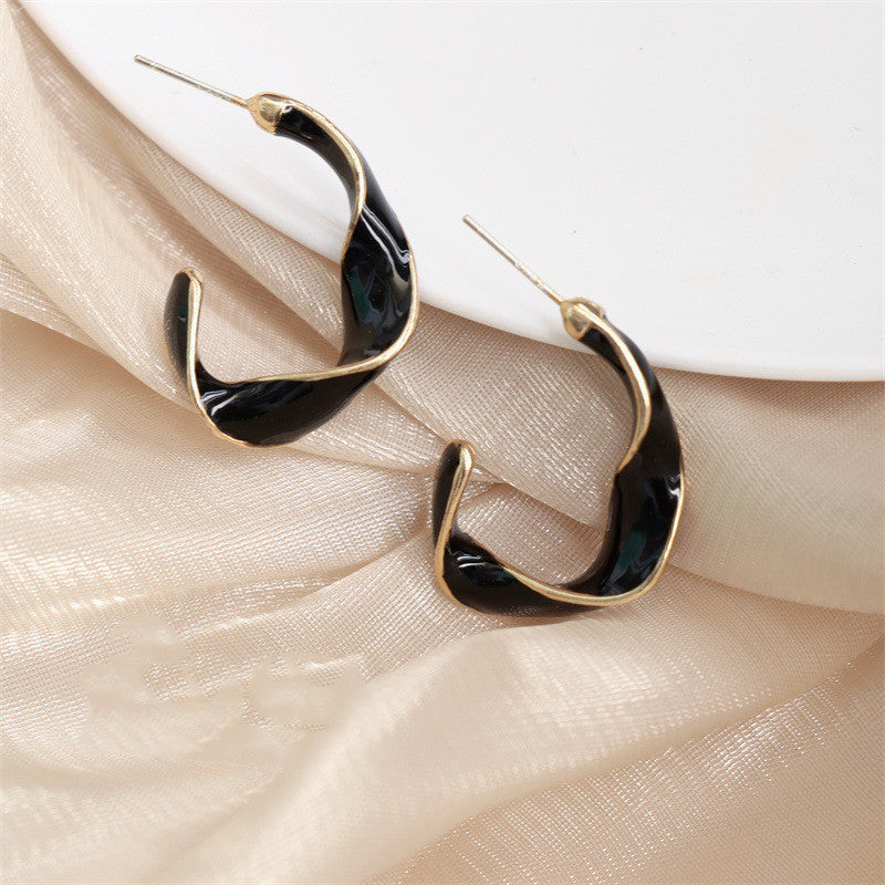 Korean Fashion Twisted Oil Drop Earrings