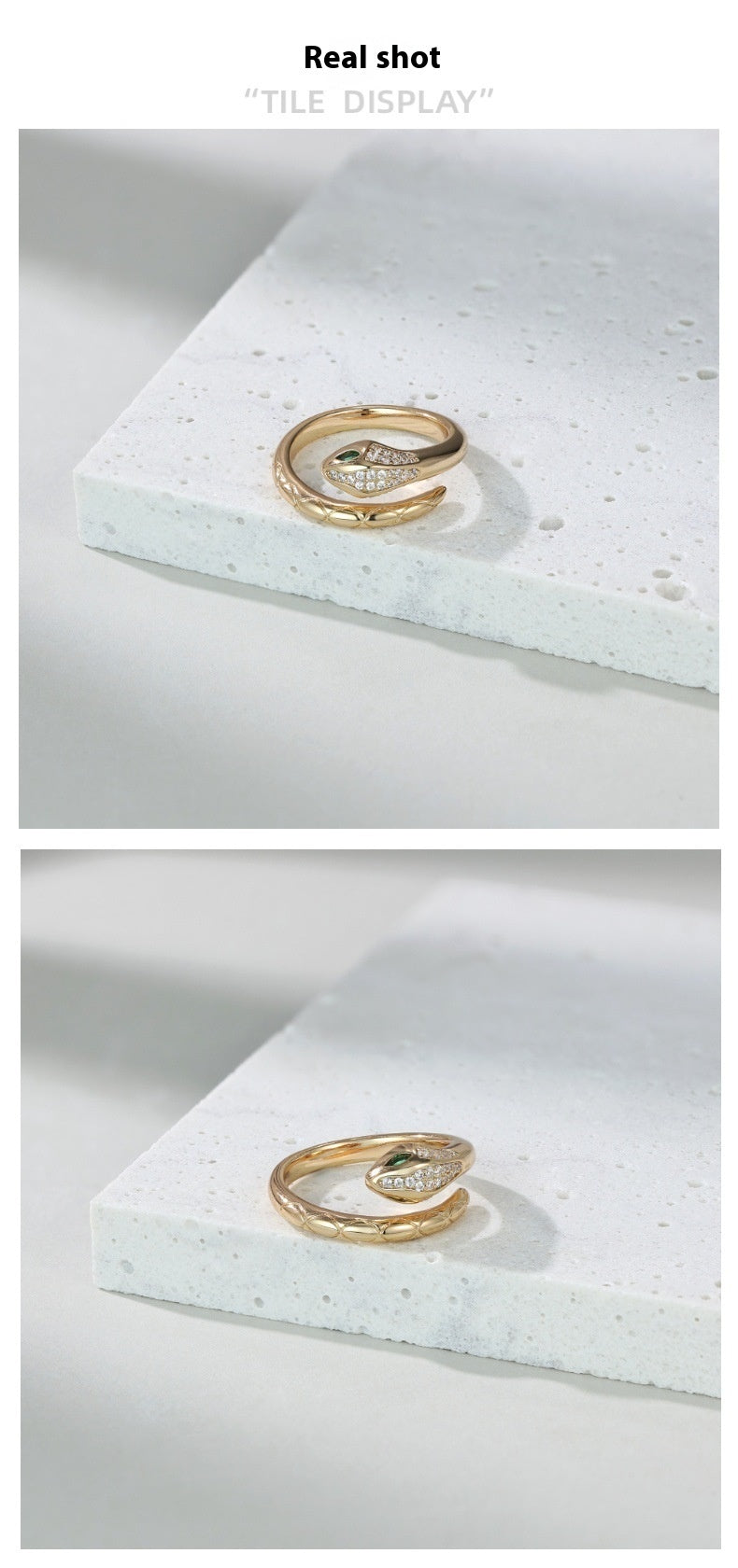 Snake-shaped Female Special-interest Design Open Personalized Finger Ring