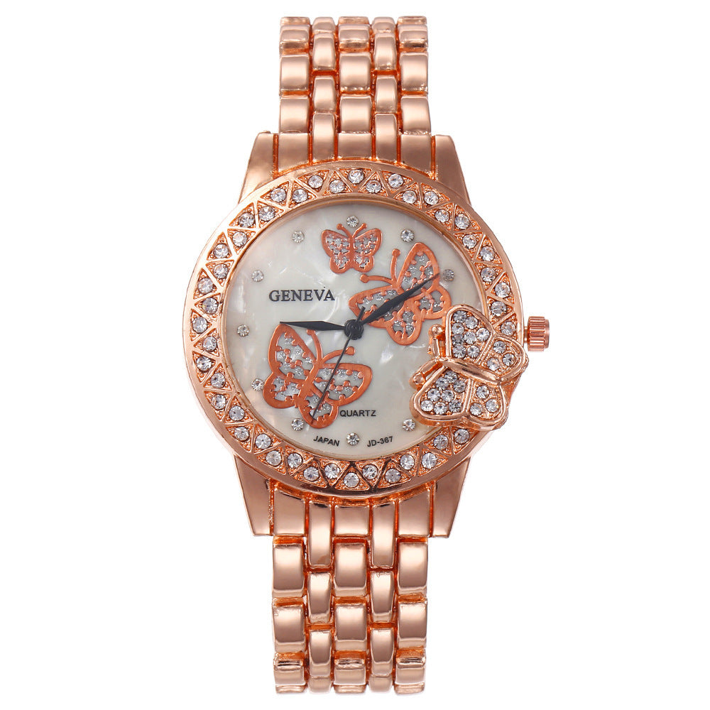 Diamond Butterfly Alloy Watch