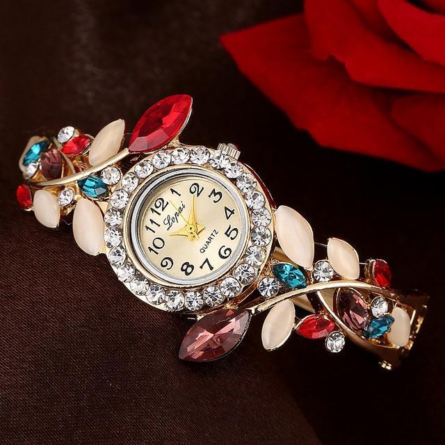 Trendy Diamond Colorful Crystal Women's Bracelet Watch