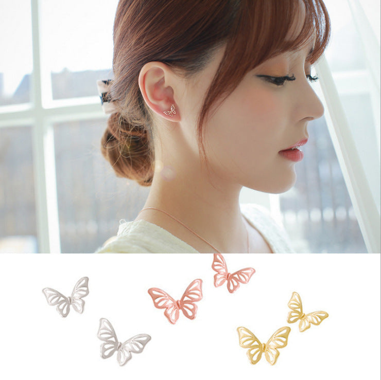 Modian Charm Butterfly Silver & Rose Gold Color