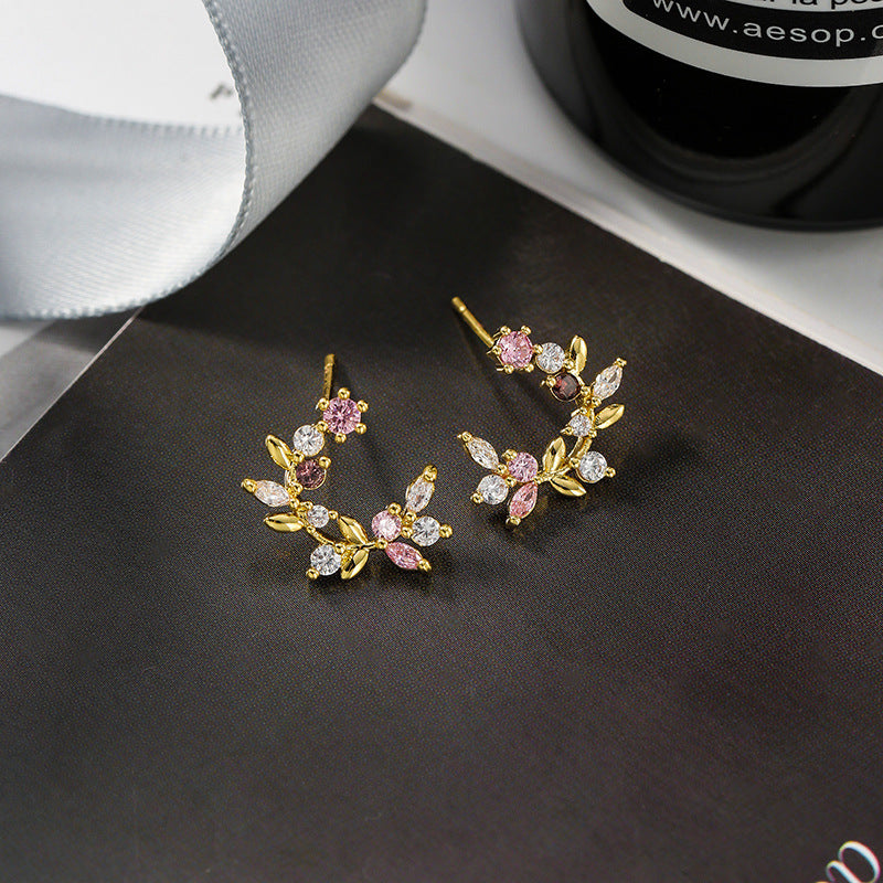 Simple And Compact Zircon Earrings Women