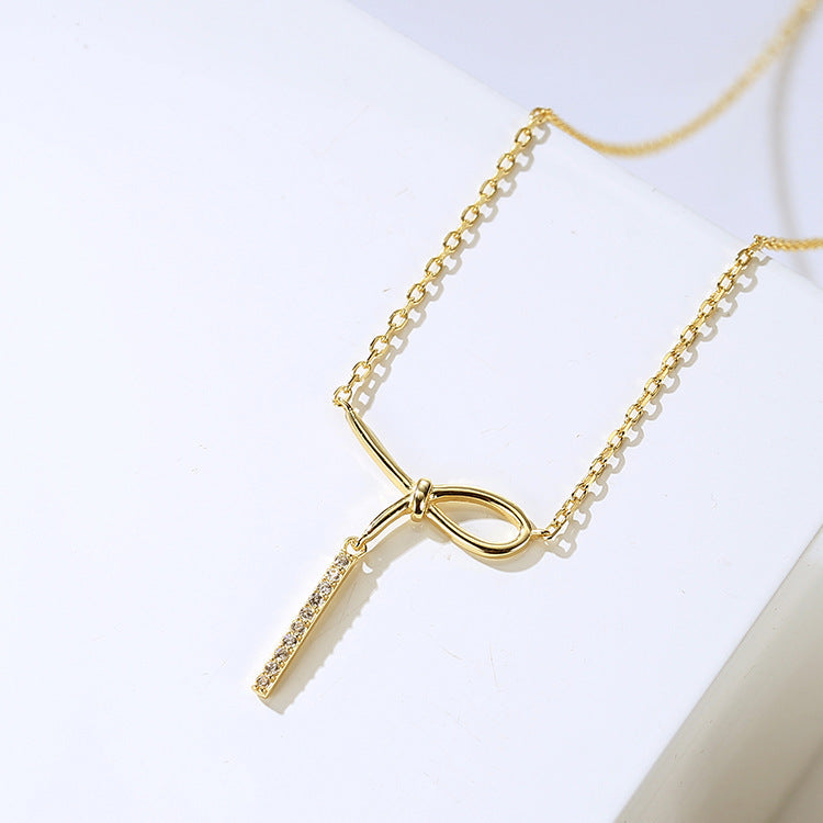 Niche Geometric Bow Neck Chain Net Celebrity Ins Wind Clavicle Chain Female