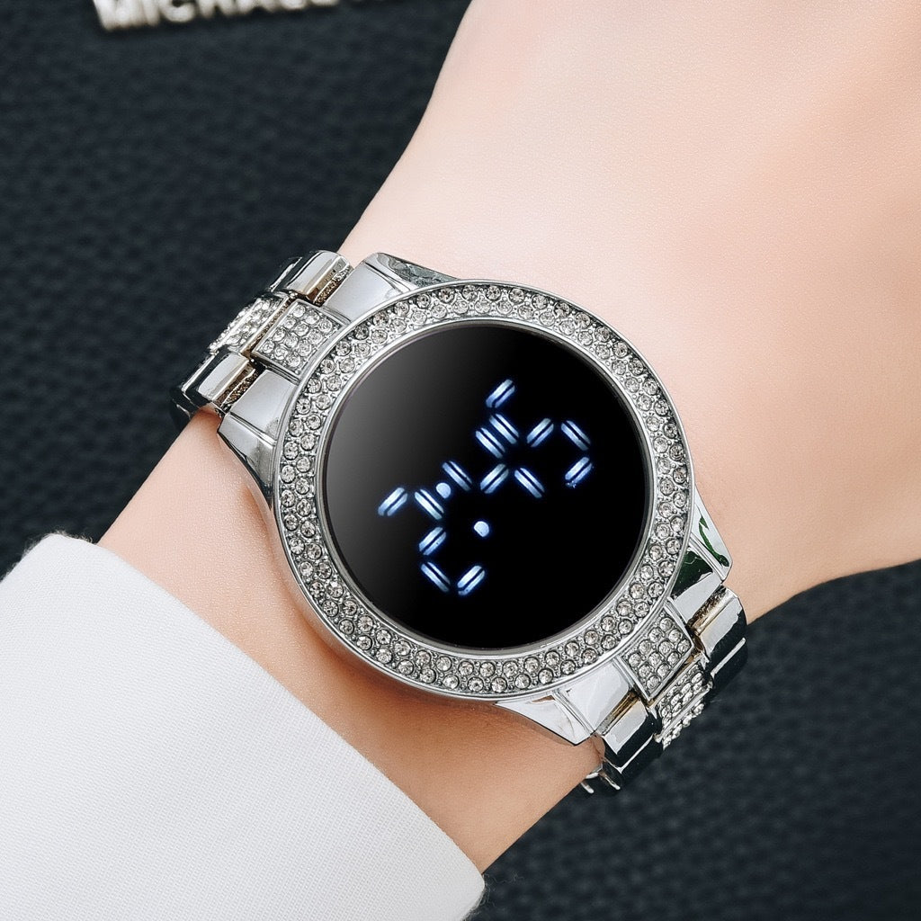 New Style Diamond-Encrusted Ladies Sports Fashion Personalized Electronic Watch