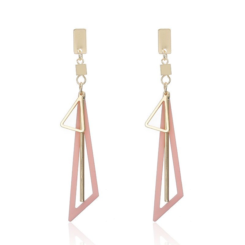 Korean Long Statement Geometric Triangle Tassel Dangle Drop Earrings For Women Earrings Fashion Jewelry Oorbellen Brincos