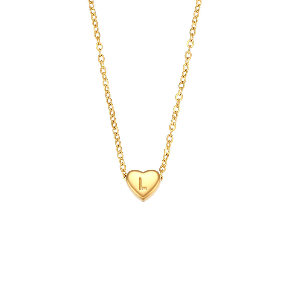 Heart Initial Gold Necklace