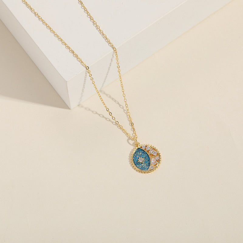 Star Moon Sun Zircon Pendant Necklace Female