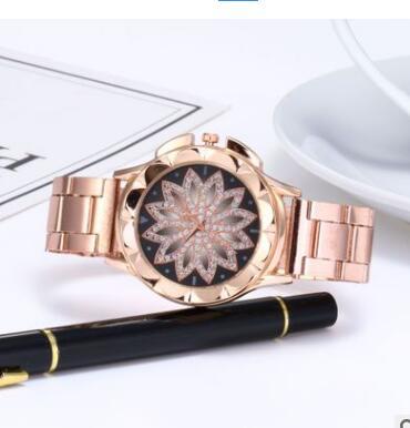 Explosion models watch women's foreign trade to run creative flower tray ladies casual metal mesh with women's watch quartz watch