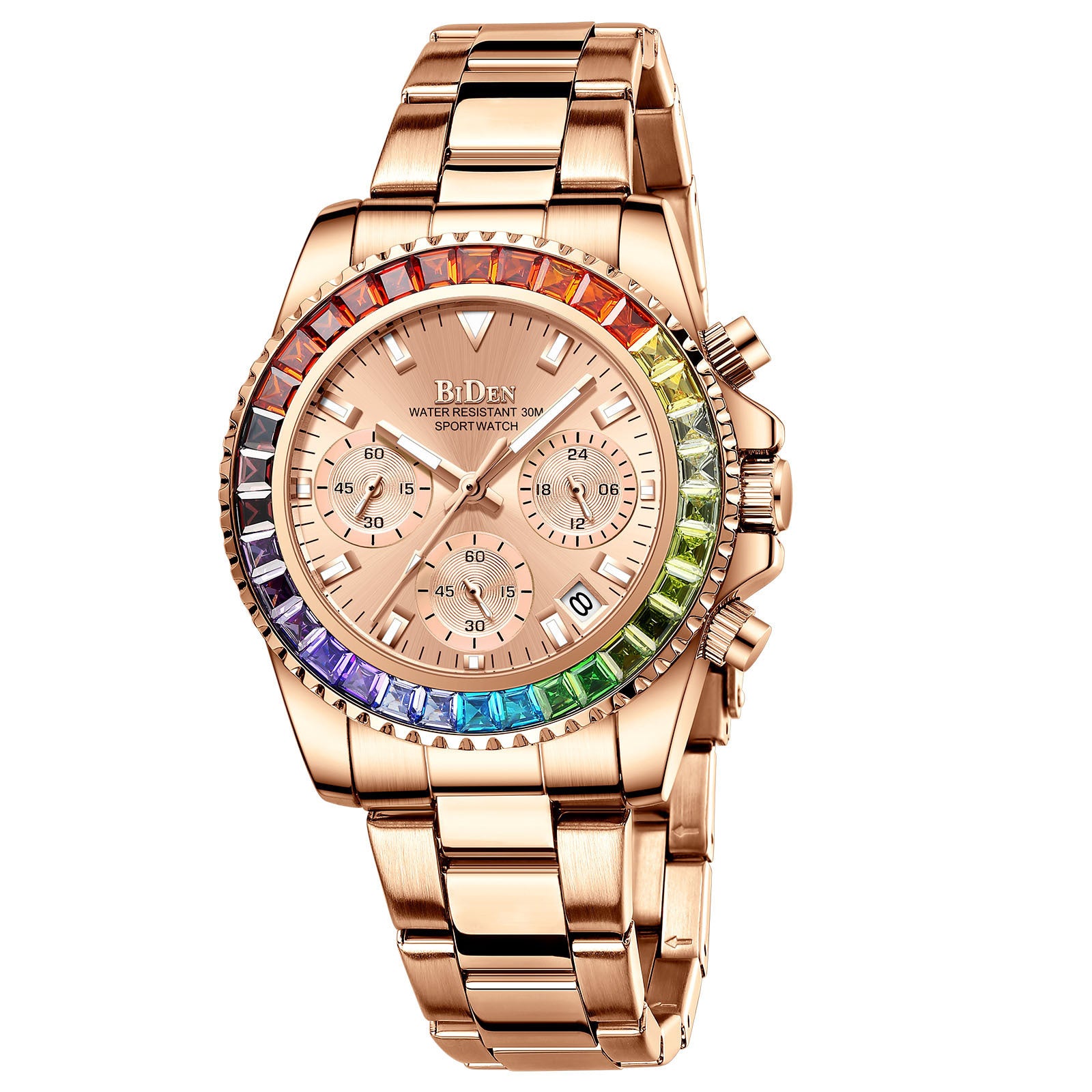 Fashion Steel Band Business Ladies Trend Colored Diamond Watch