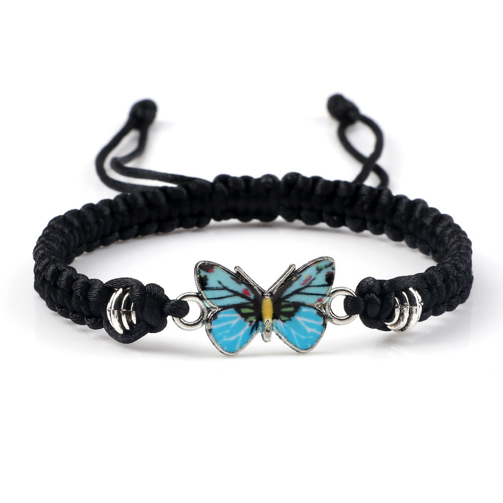 Couple Butterfly Buckle Braided Bracelet