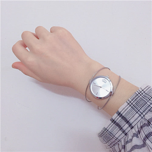 Retro Girls' Watch Round Single Steel Wire Bangle Watch