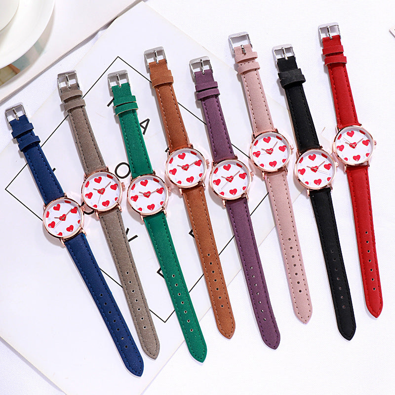 PU leather alloy bracelet watch