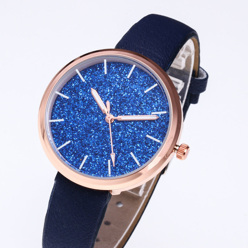 Fashion Women Romantic Starry Sky Wrist Watch Casual Rose Gold Steel Mesh Belt Rhinestone Watch Relogio Feminino