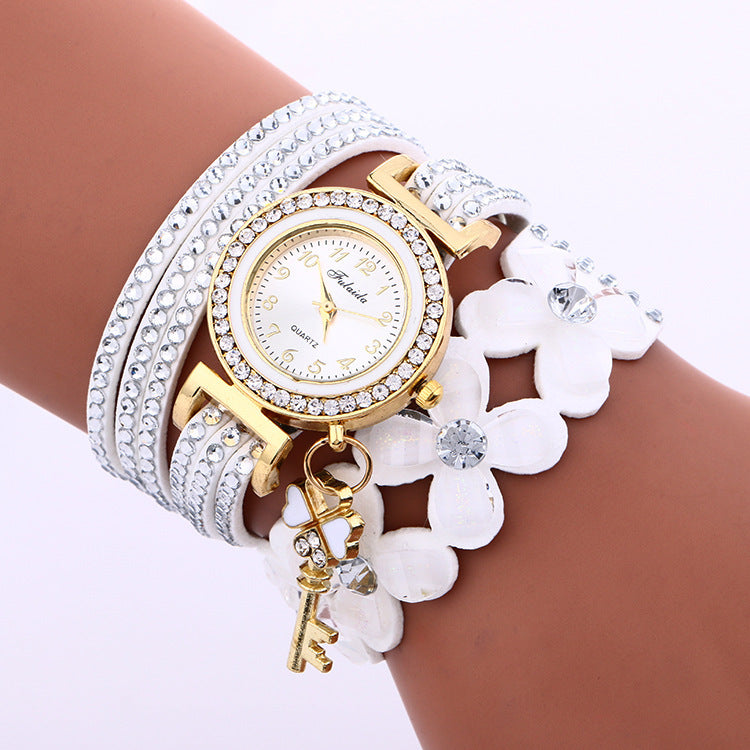 Gold Crystal Rhinestone Bracelet Watch