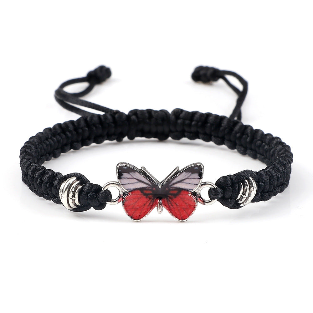 Couple Butterfly Buckle Braided Bracelet