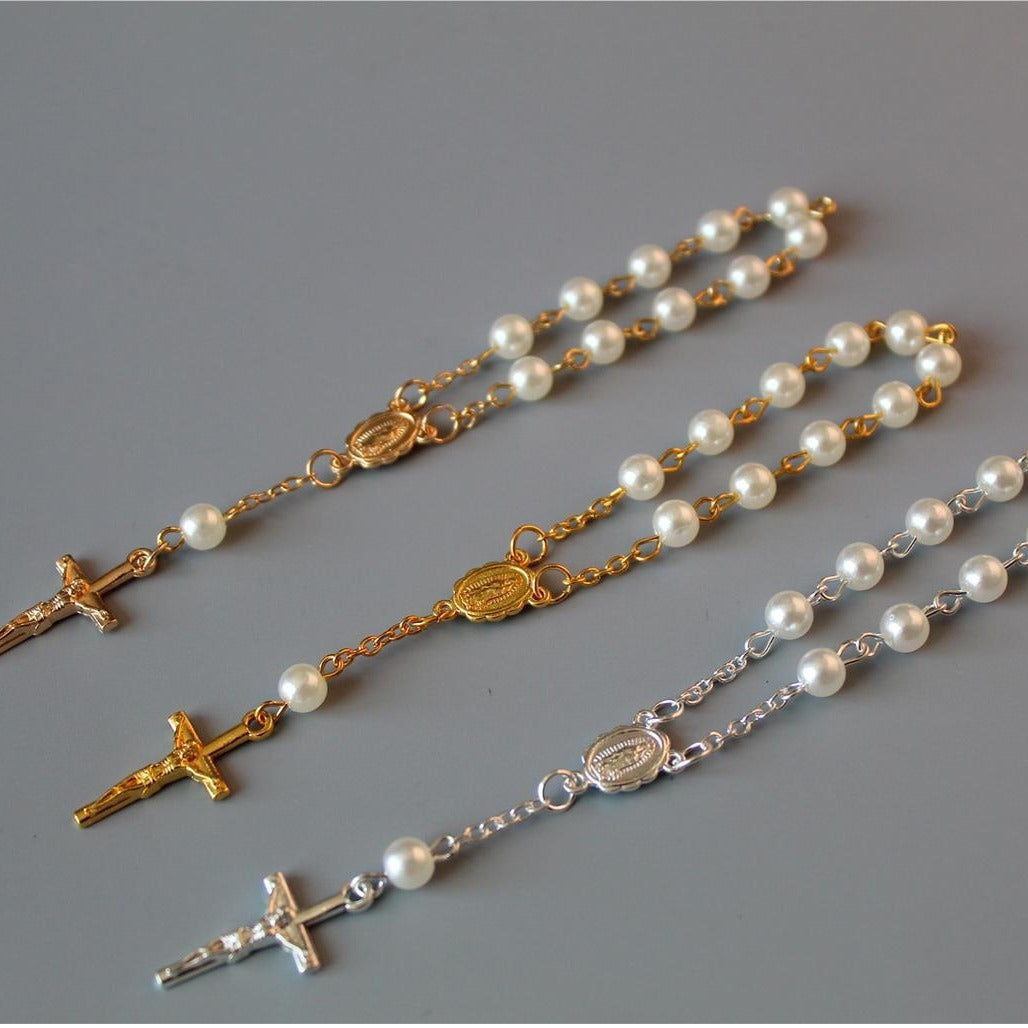 Beads Pearl Cross Full Moon Blessing Bracelet