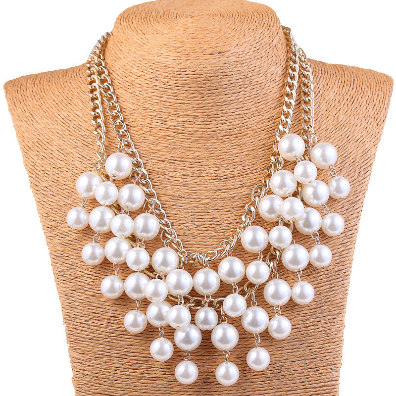 European And American Multi-layer Pearl Necklace