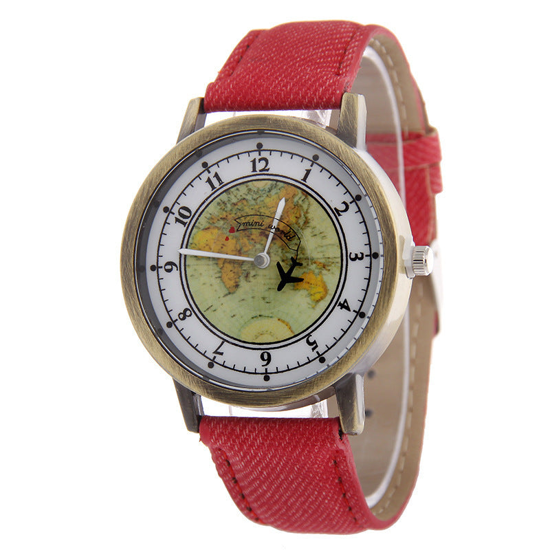 Airplane second hand canvas strap watch