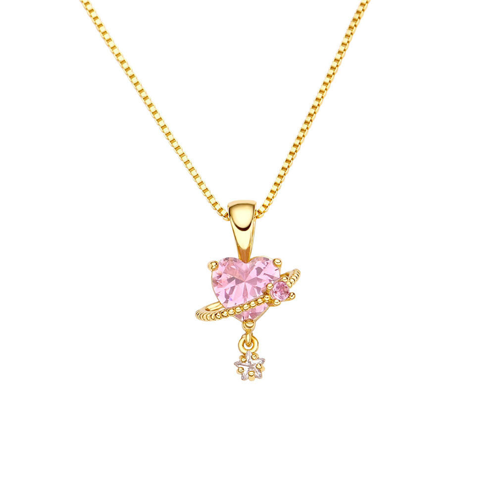 Necklace Loving Heart Zircon Female Pendant