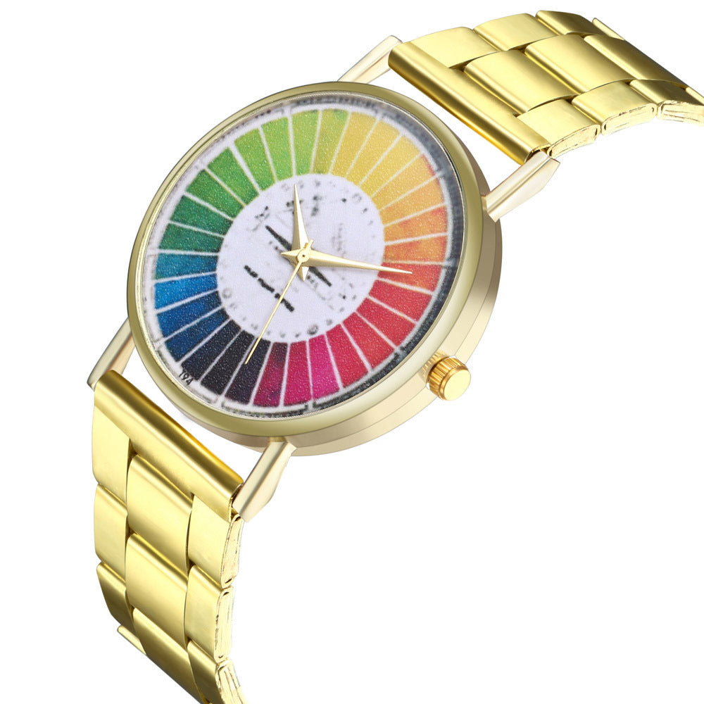 Retro Color Wheel Art Retro Illustration Wind Sports Watch