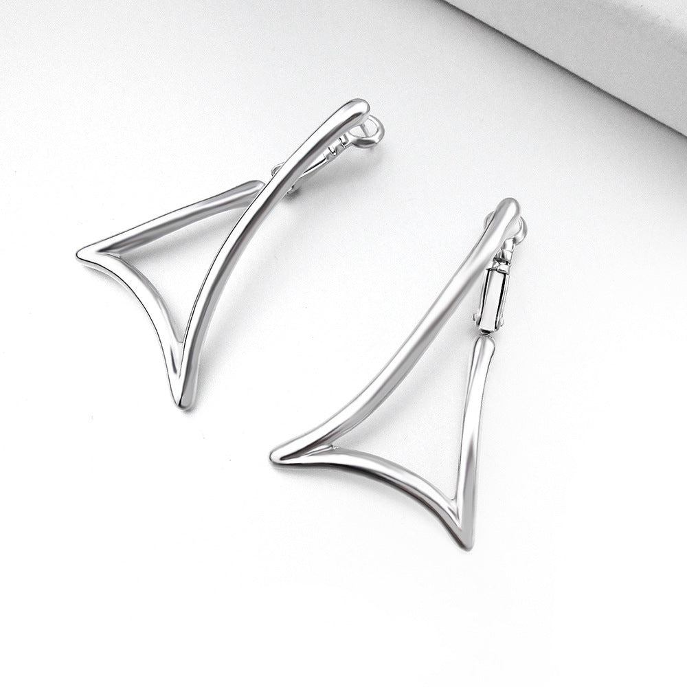 Exaggerated European And American Fashion Light Board Big Triangle Earrings