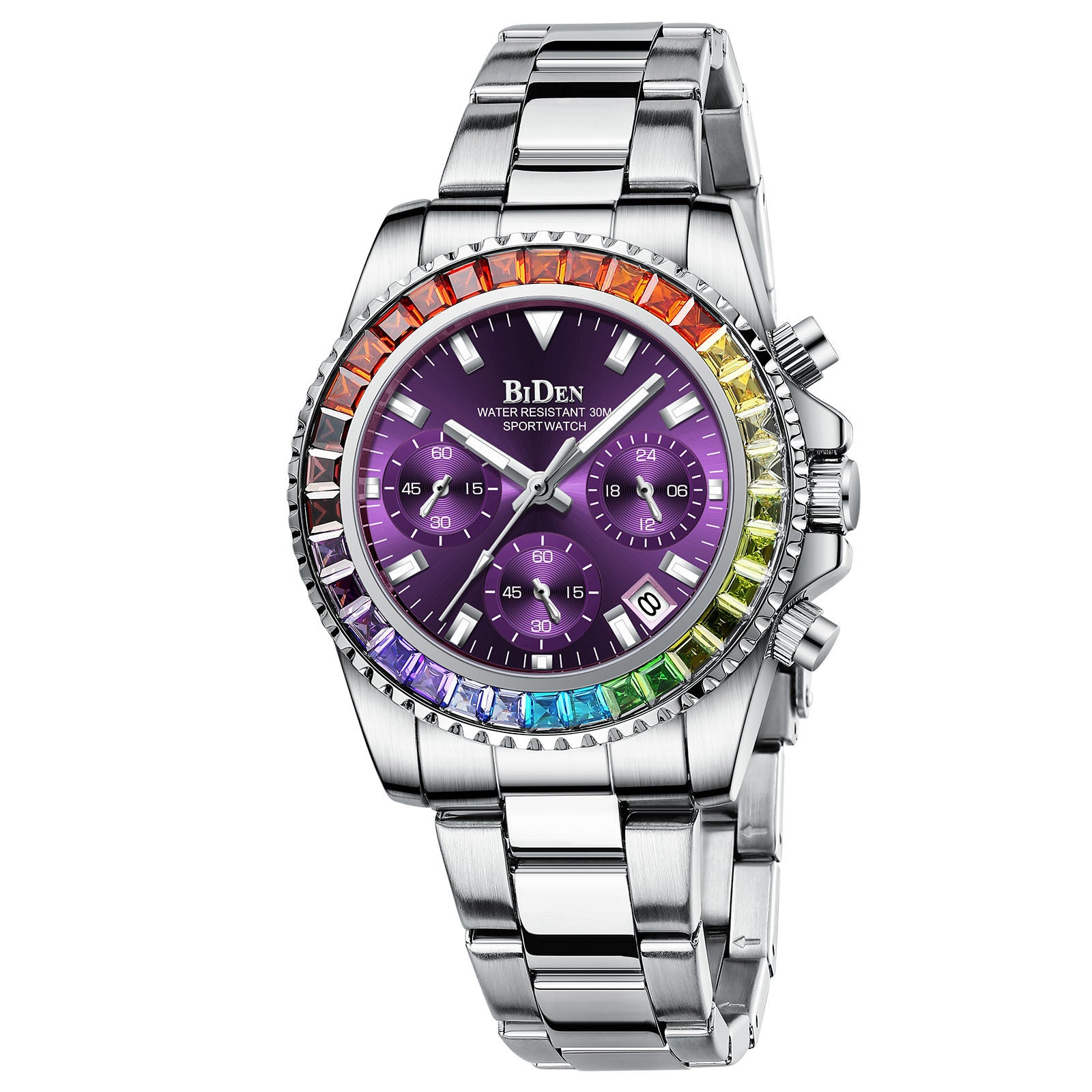 Fashion Steel Band Business Ladies Trend Colored Diamond Watch