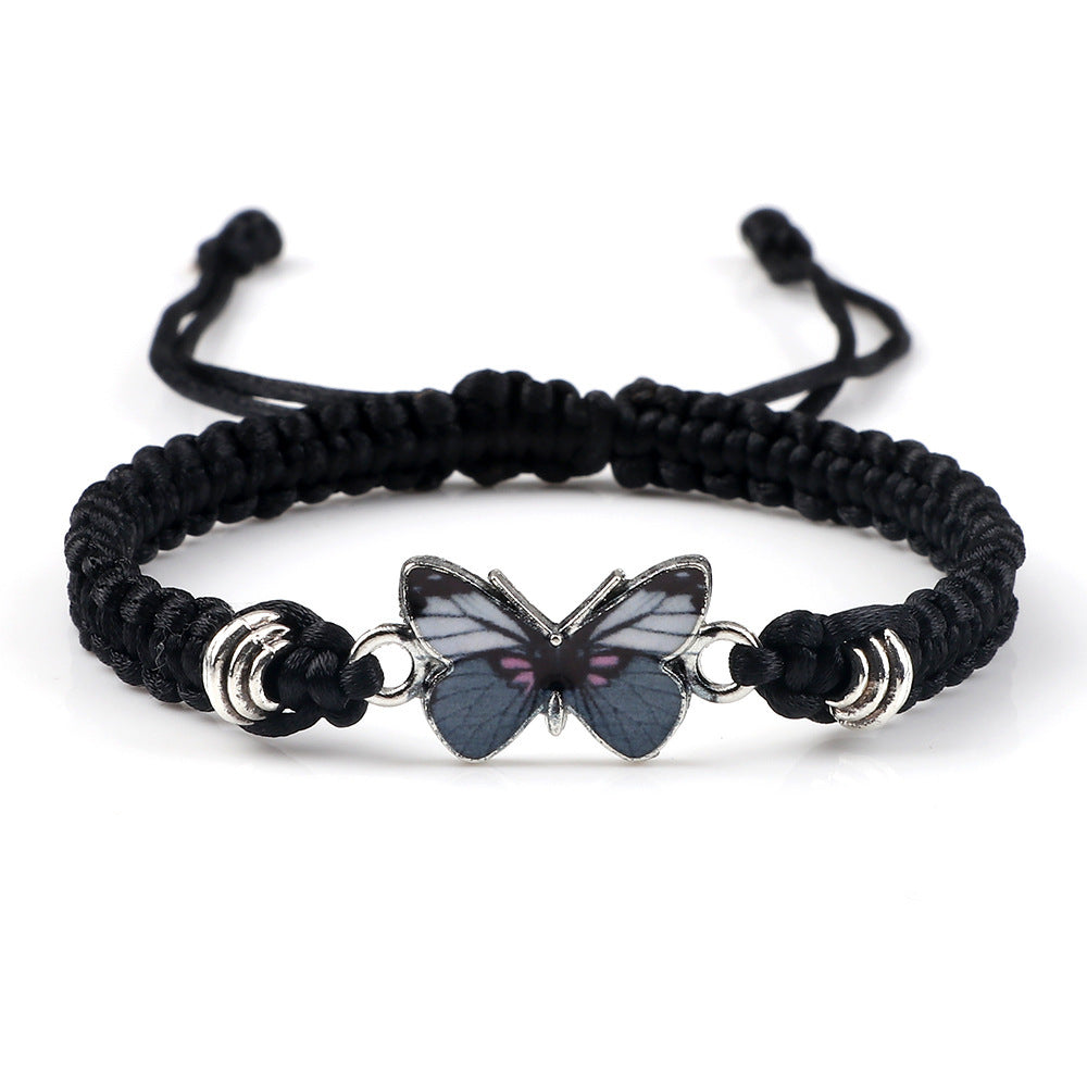 Couple Butterfly Buckle Braided Bracelet