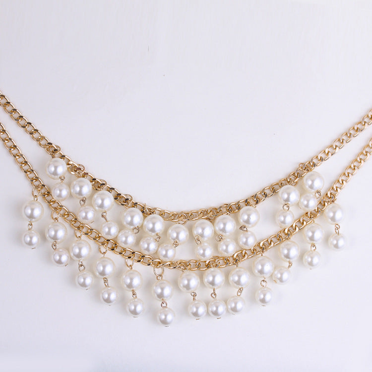 European And American Multi-layer Pearl Necklace