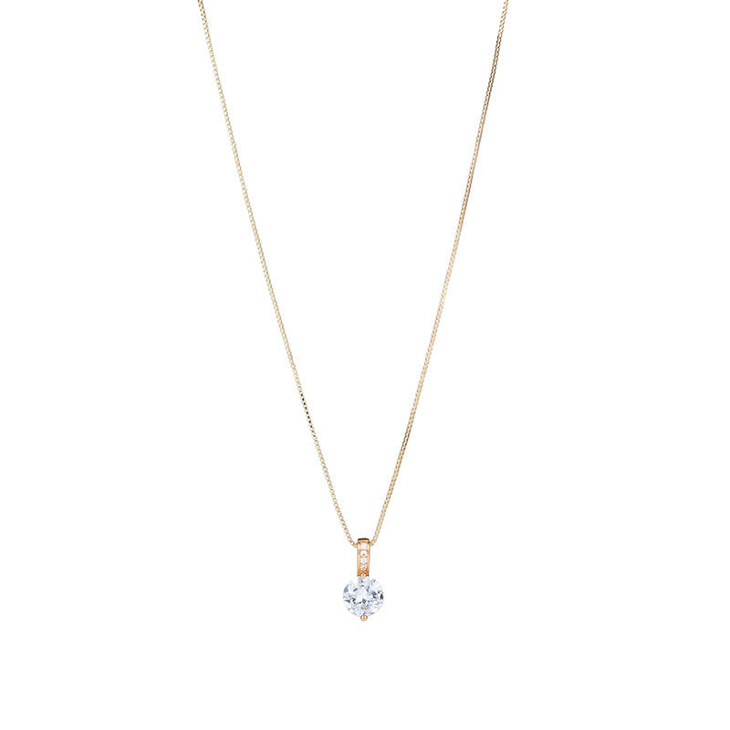 925 Zircon Water Drop Necklace Female Simple Temperament