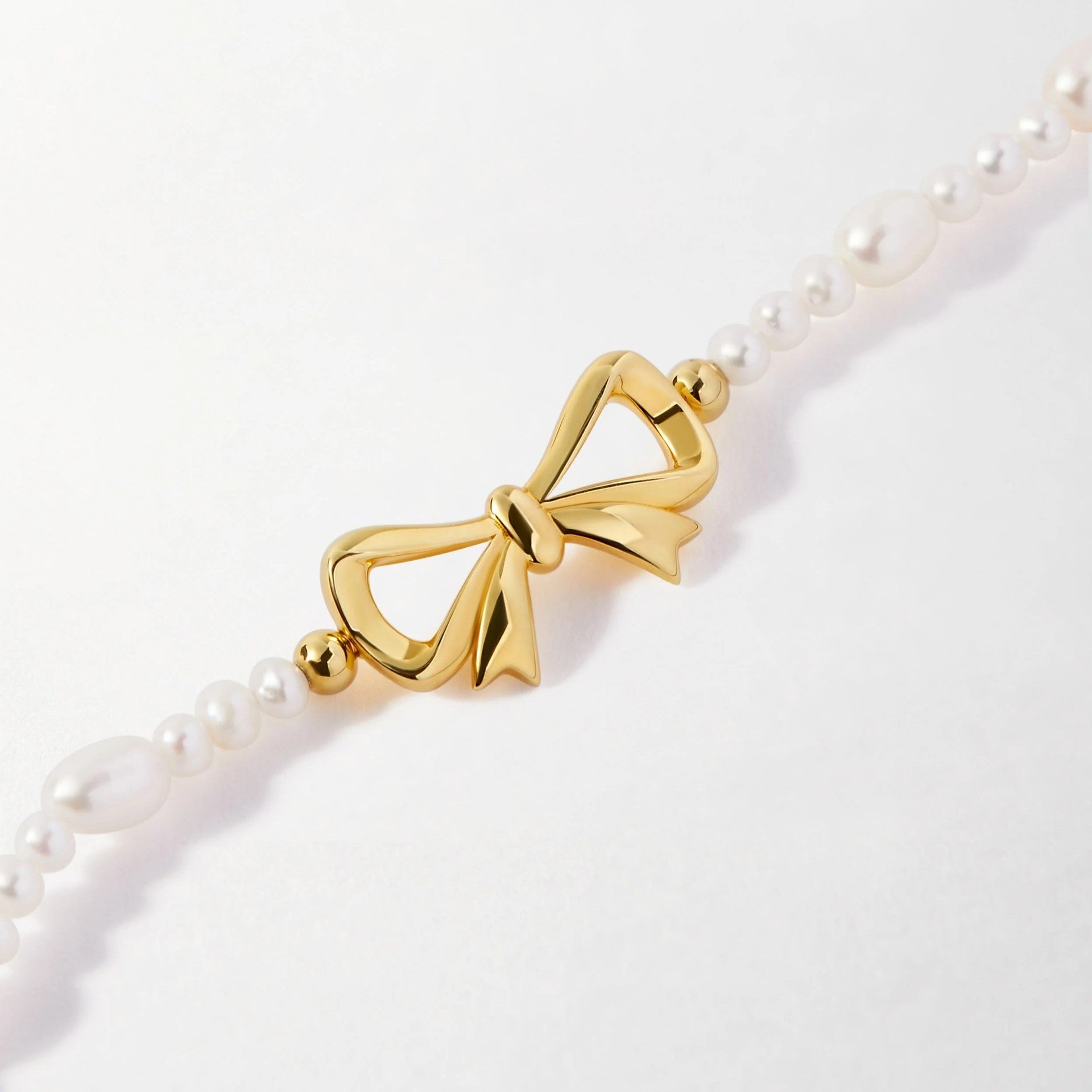 Bowknot Niche Pearl Necklace Bracelet