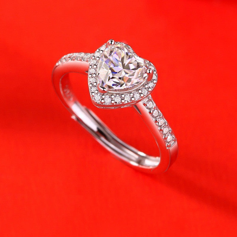 Women's Fashion Personalized Heart-shaped Moissanite Ring