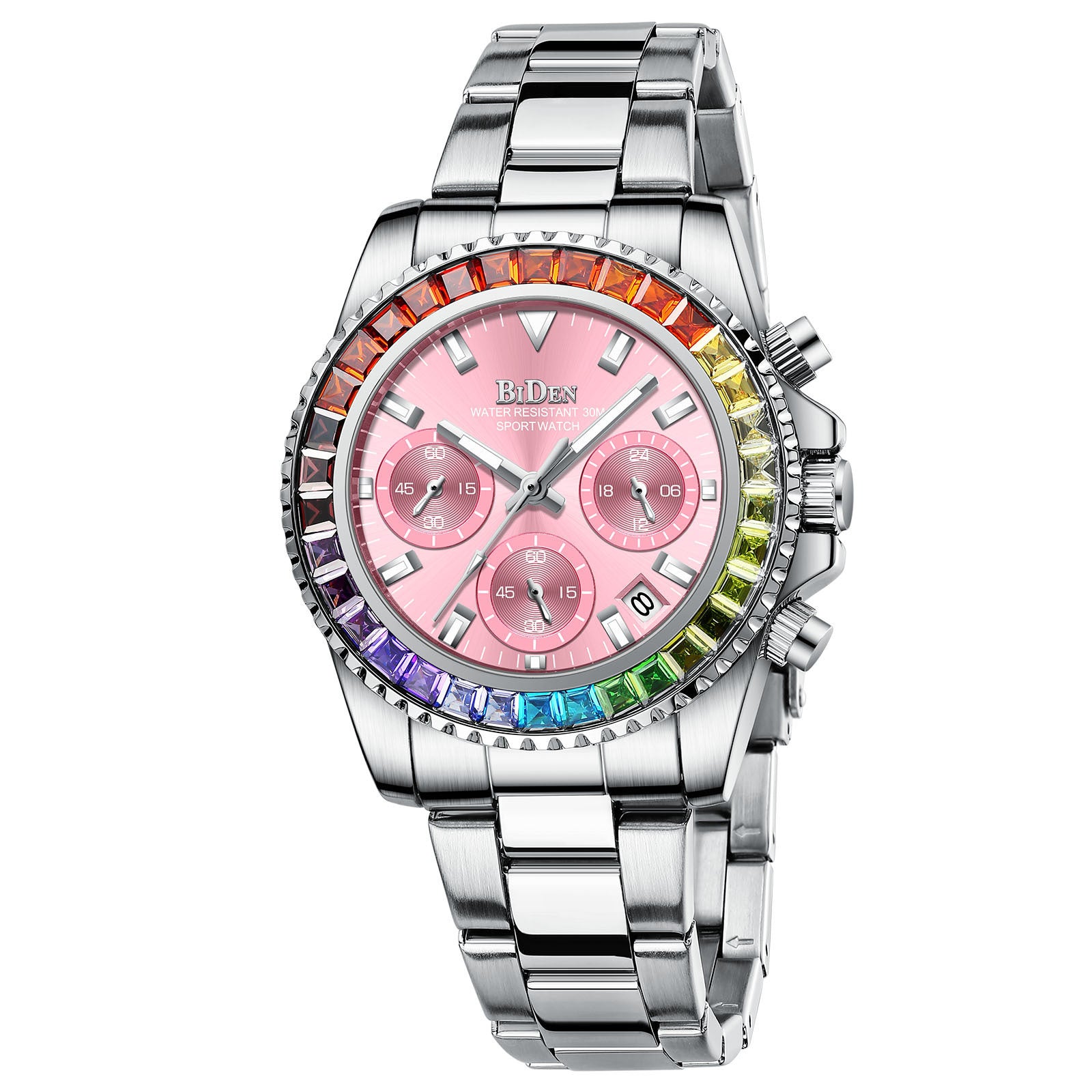 Fashion Steel Band Business Ladies Trend Colored Diamond Watch