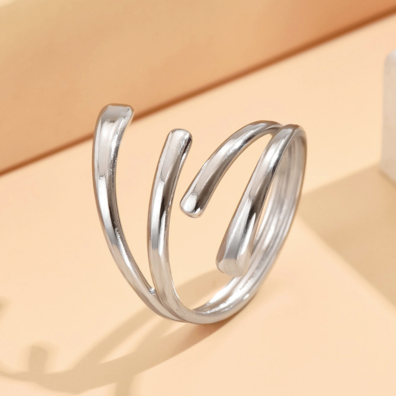 Multi-level Relative Line Stainless Steel Ring