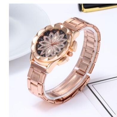 Explosion models watch women's foreign trade to run creative flower tray ladies casual metal mesh with women's watch quartz watch