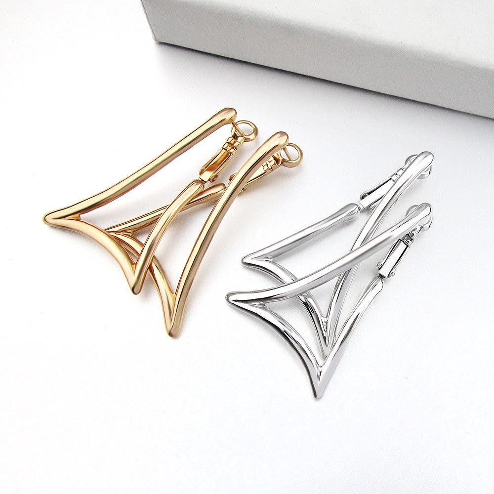 Exaggerated European And American Fashion Light Board Big Triangle Earrings