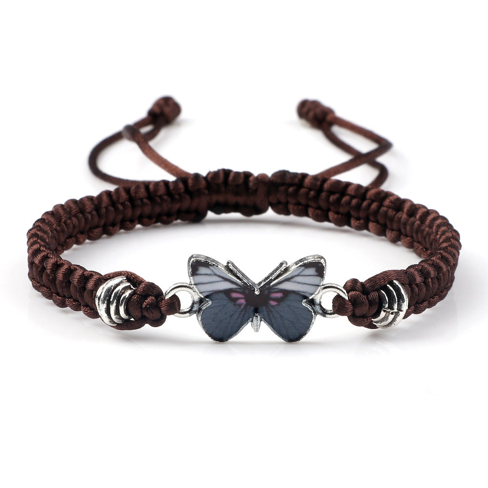 Couple Butterfly Buckle Braided Bracelet