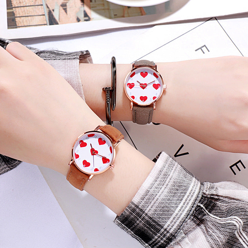 PU leather alloy bracelet watch