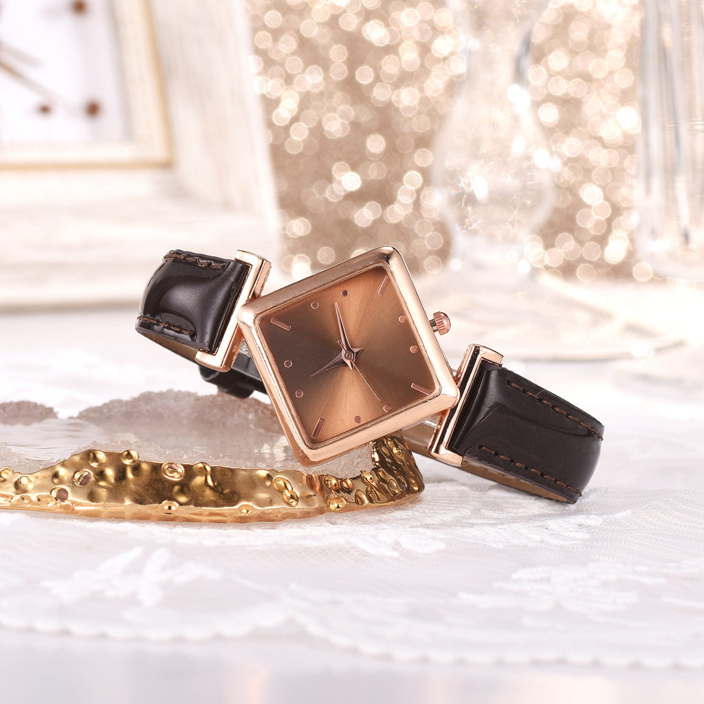 Square head quartz watch set