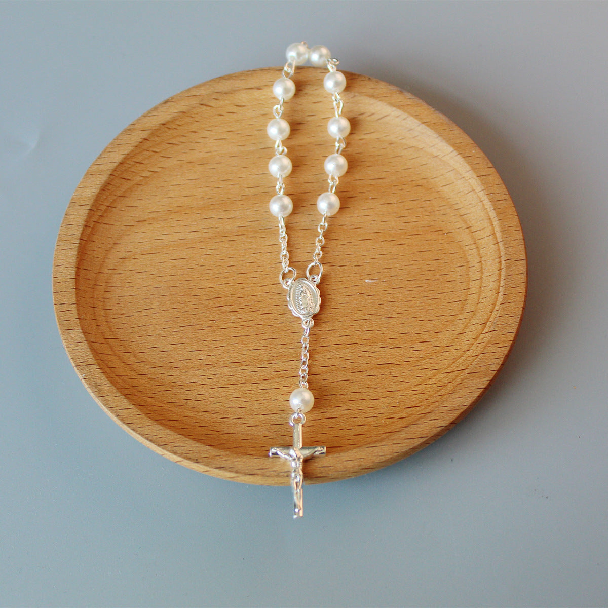 Beads Pearl Cross Full Moon Blessing Bracelet