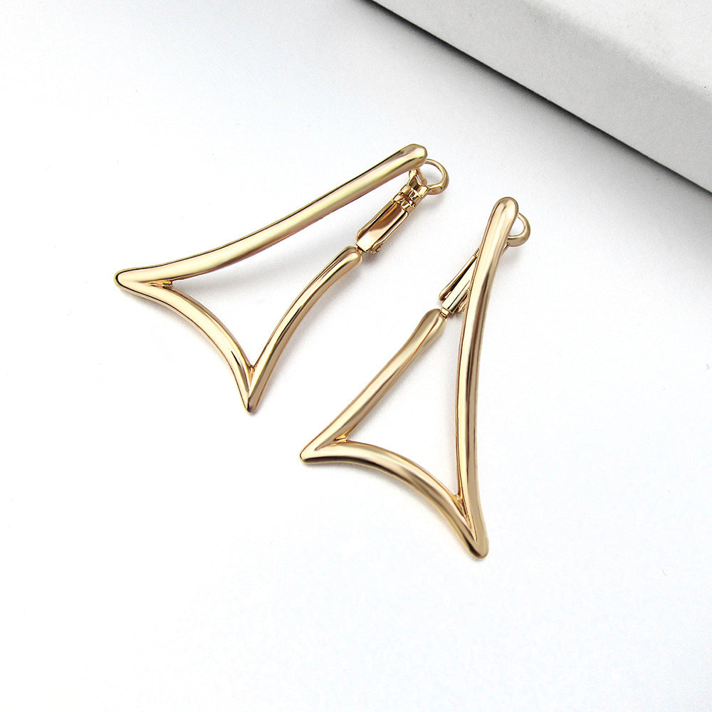 Exaggerated European And American Fashion Light Board Big Triangle Earrings