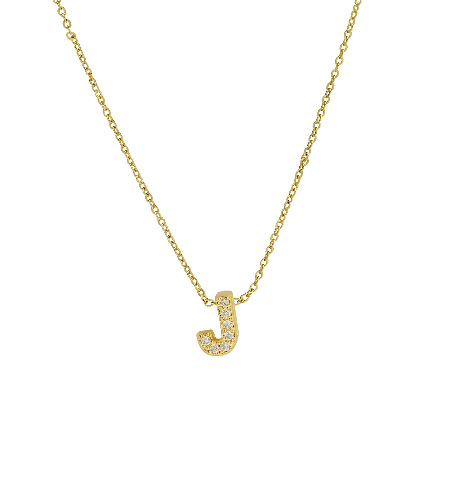 Gold Micro Inlaid With Diamond All-match Classic 26 English Letters Necklace Pendant