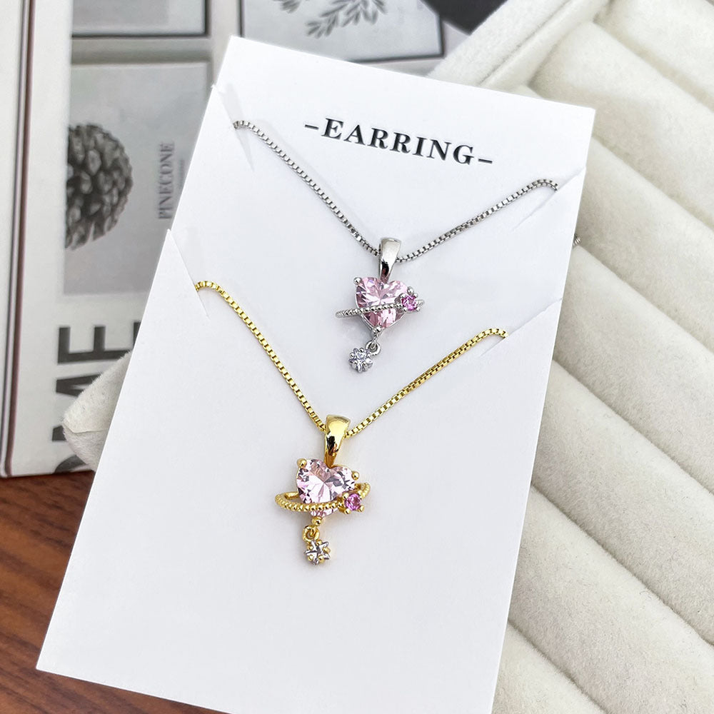 Necklace Loving Heart Zircon Female Pendant