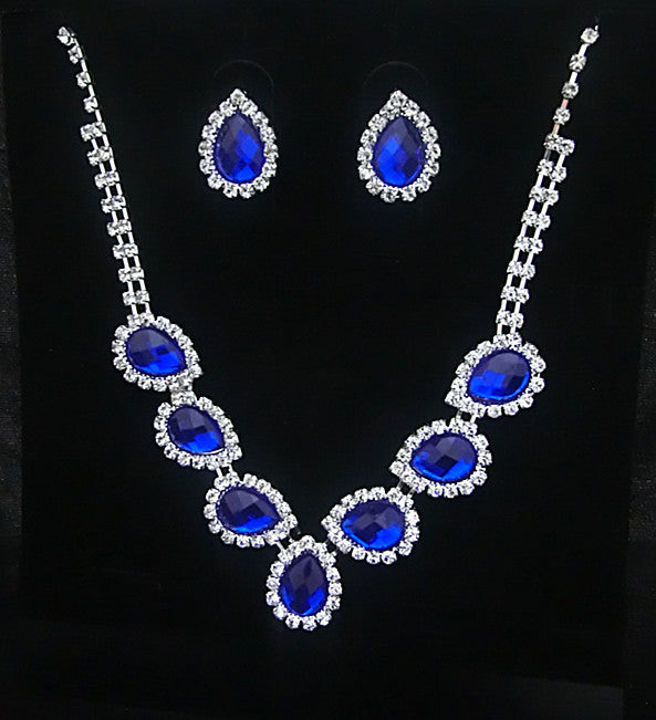 The New Bride Jewelry Color Diamond Earrings Necklace Fashion Necklace Set Can Be Customized