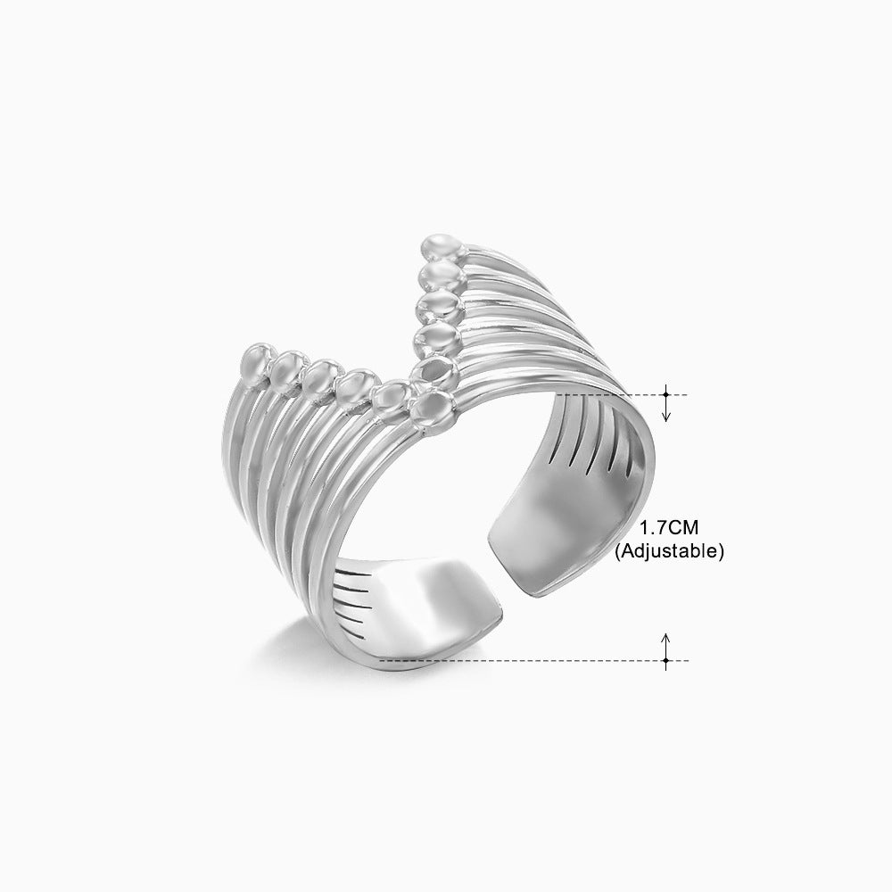 Women's Retro Fashion Stainless Steel Shaped Ring