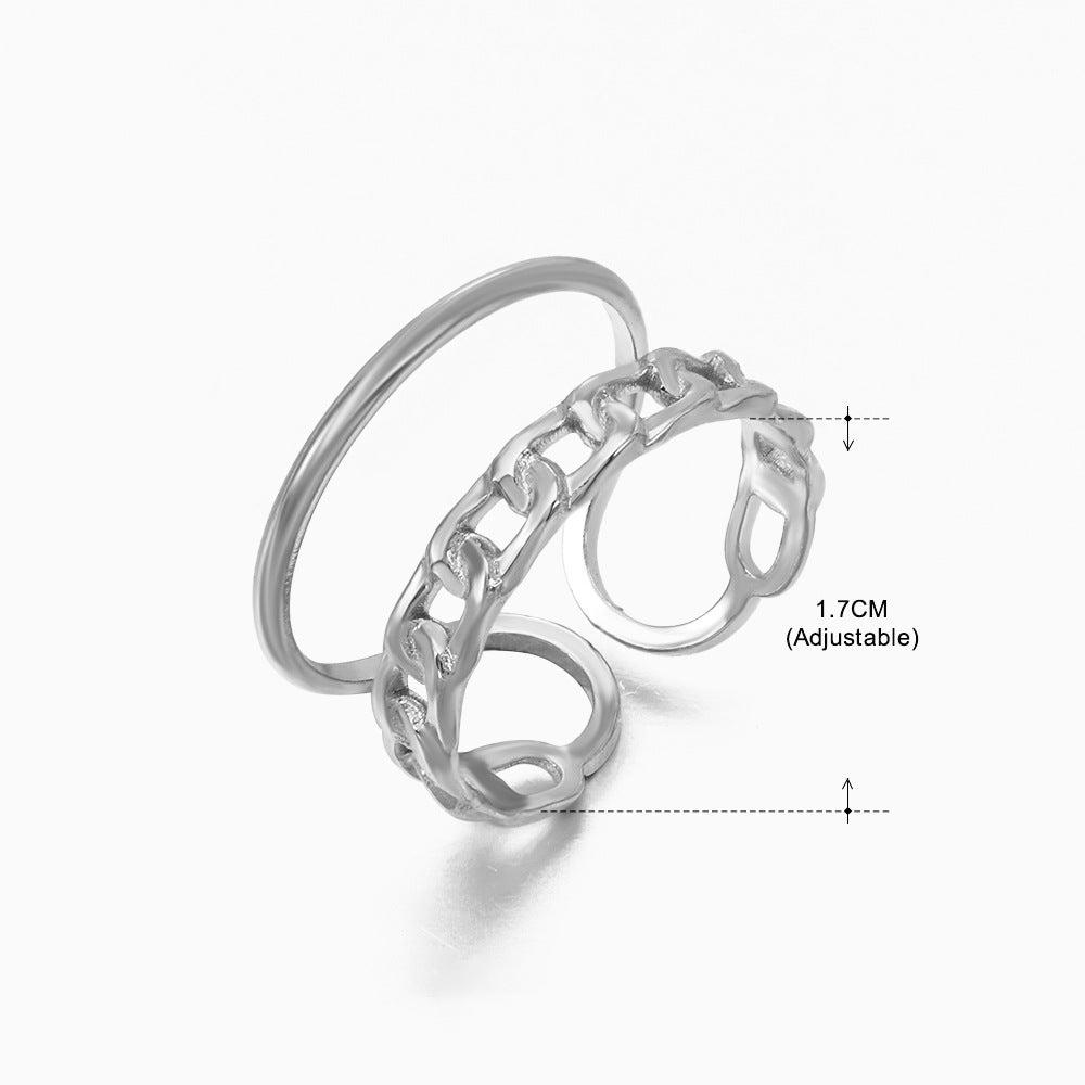 Women's Retro Fashion Stainless Steel Shaped Ring