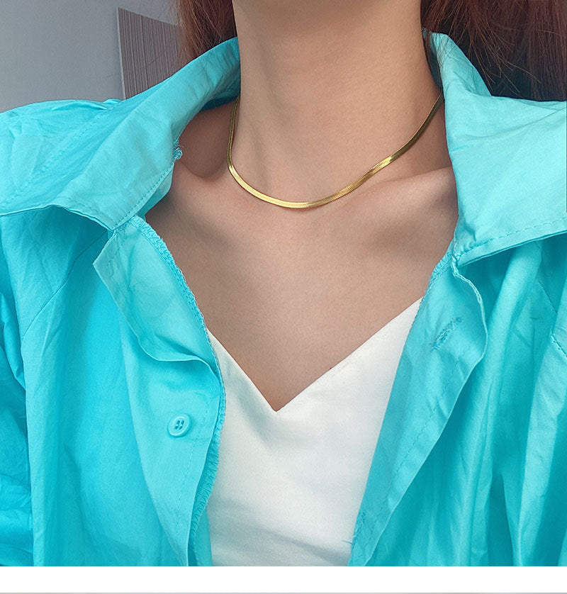 Fashion Simple 18K Gold Snake Necklace