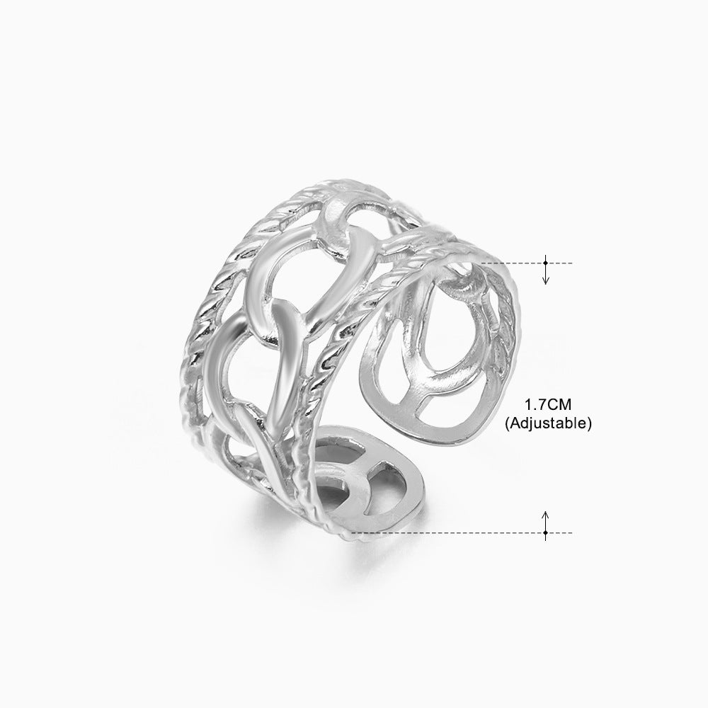 Women's Retro Fashion Stainless Steel Shaped Ring