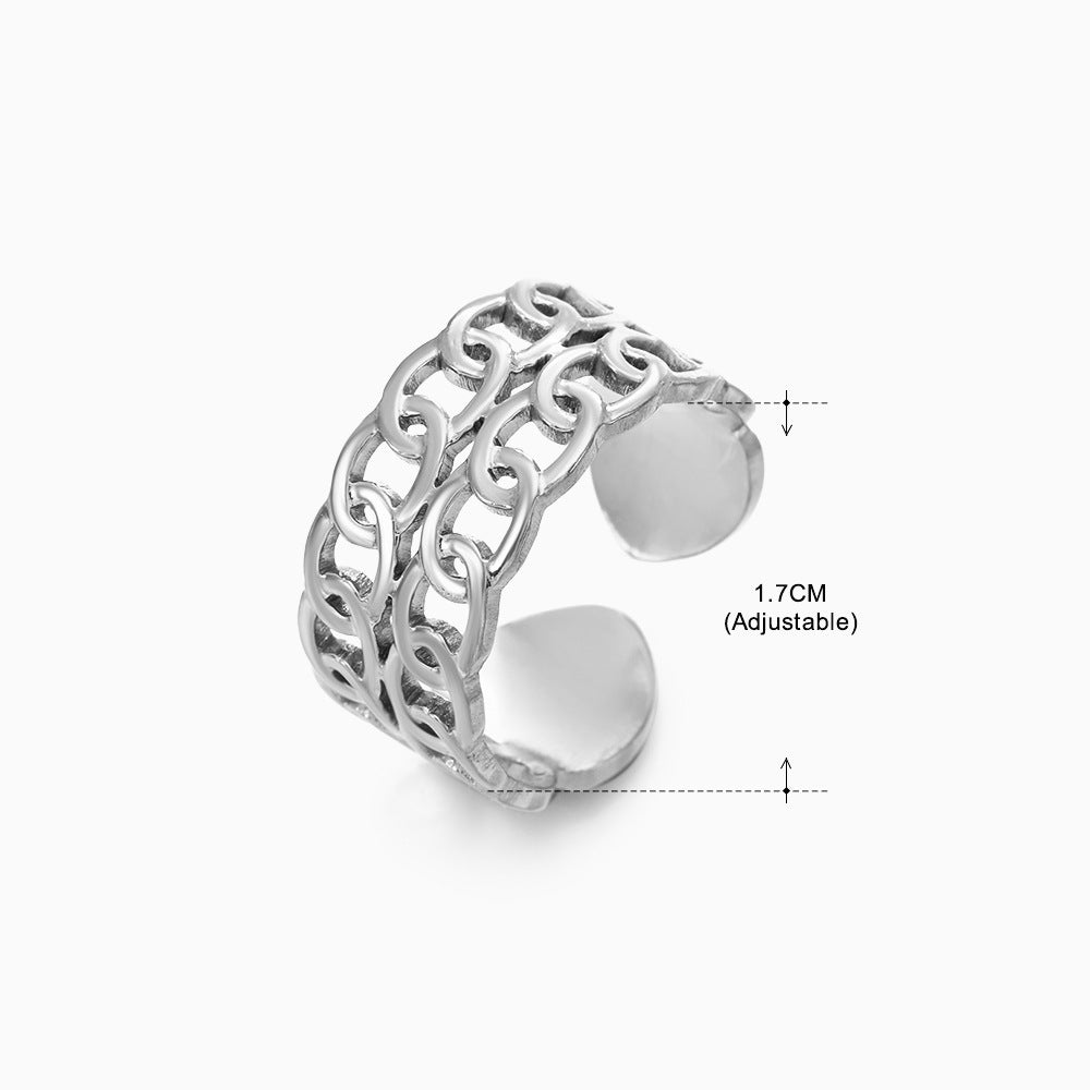 Women's Retro Fashion Stainless Steel Shaped Ring