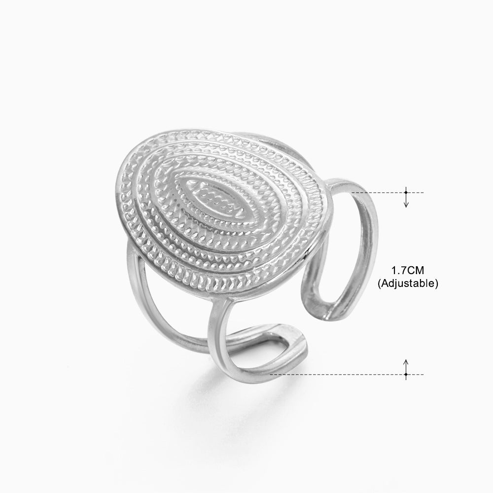 Women's Retro Fashion Stainless Steel Shaped Ring